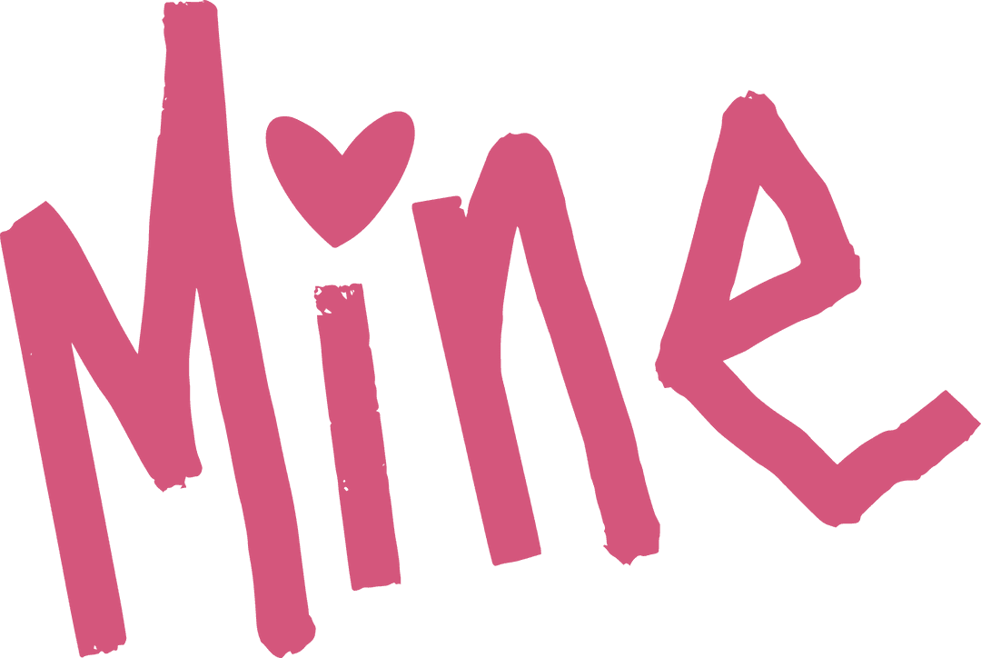 Expressive Hand-Drawn Mine Typography on Transparent Background