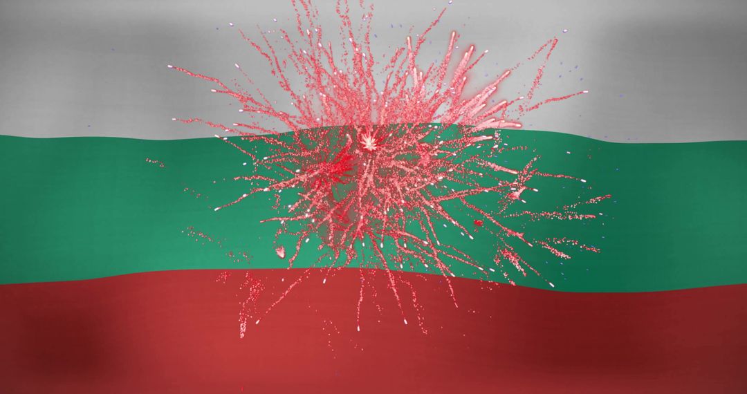 Fireworks Exploding Over Bulgarian Flag for Celebration