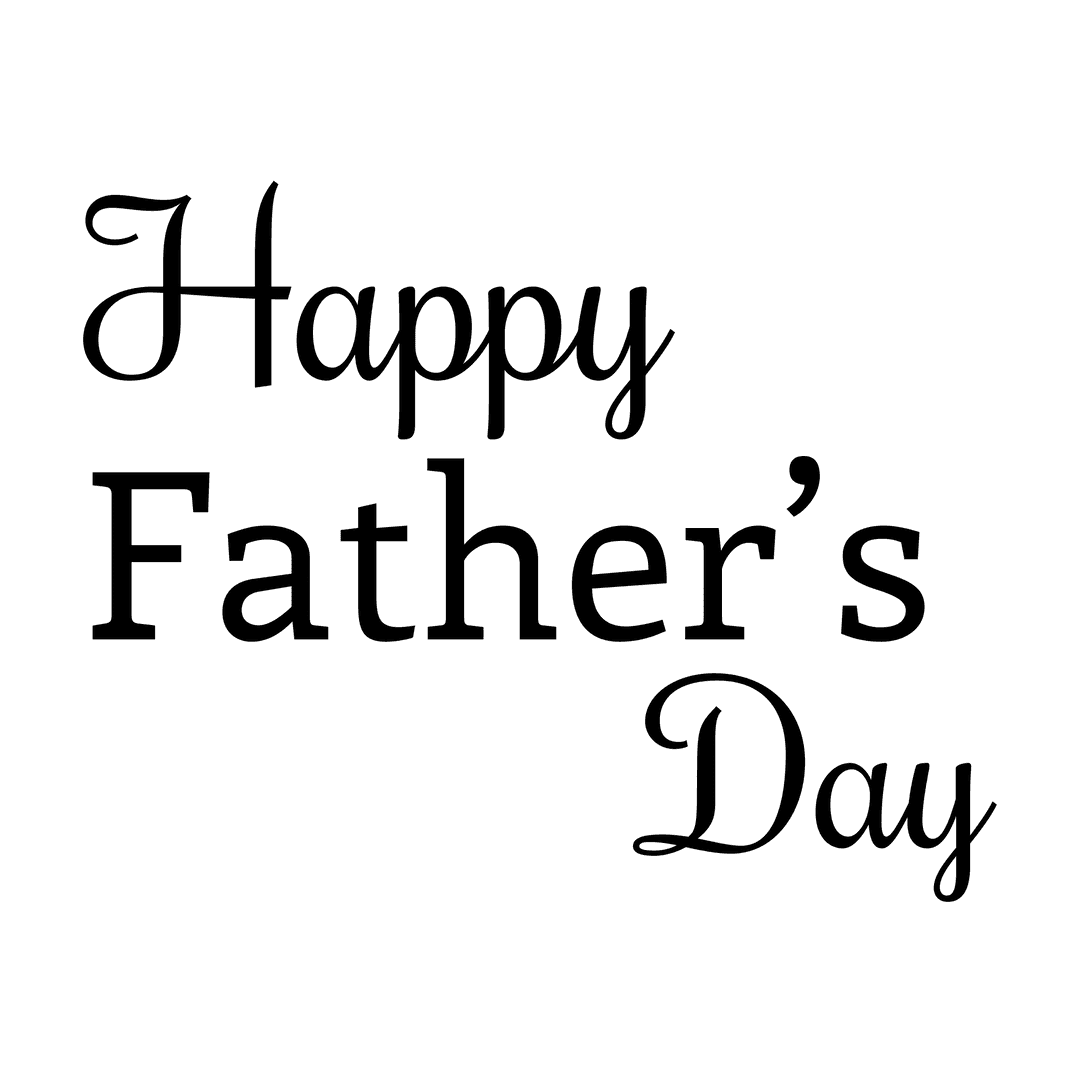 Transparent Father's Day Text Illustration Ideal for Design