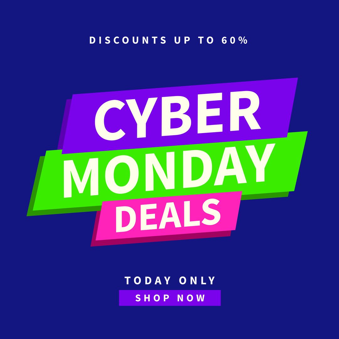 Cyber Monday Sale Advertisement with Bright Colors