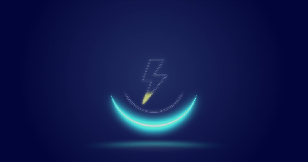 Futuristic Loading Symbol with Electric Bolt on Navy Blue