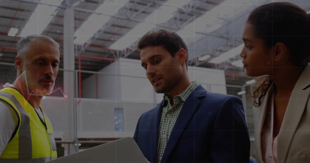 Urban Professionals Collaborating in Modern Distribution Center