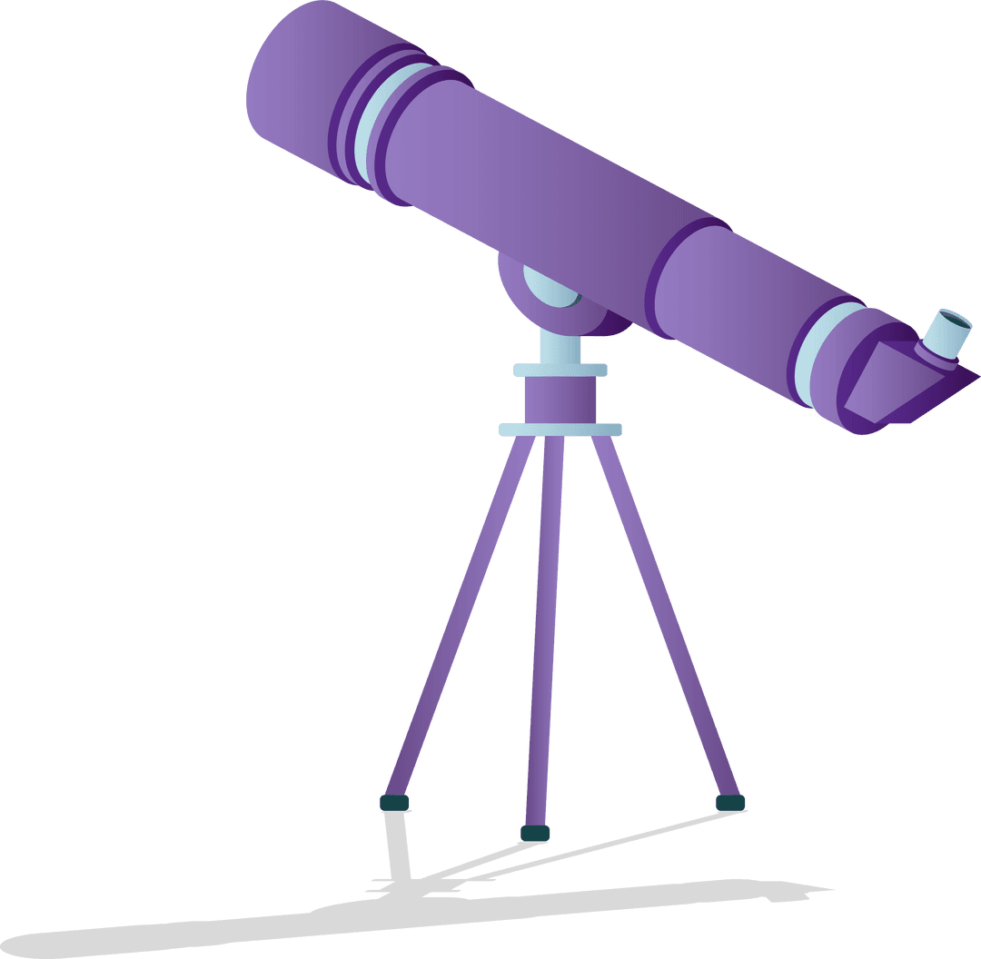 Purple Telescope Isolated on Transparent Background Illustration
