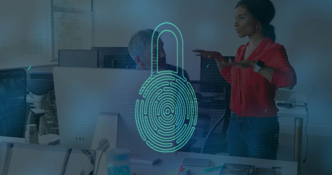 Digital Security Concept with Business Professionals Discussing