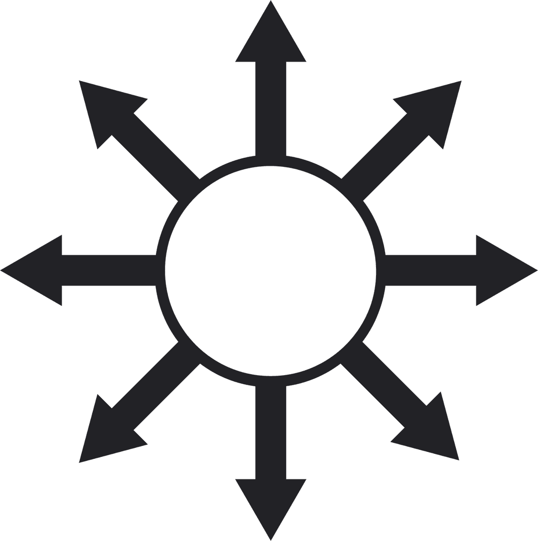 Transparent Background Circle with Eight Arrows Vector Illustration