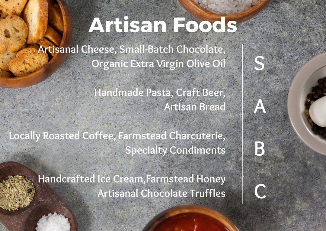 Curated Artisan Food Selection with Gourmet Elements