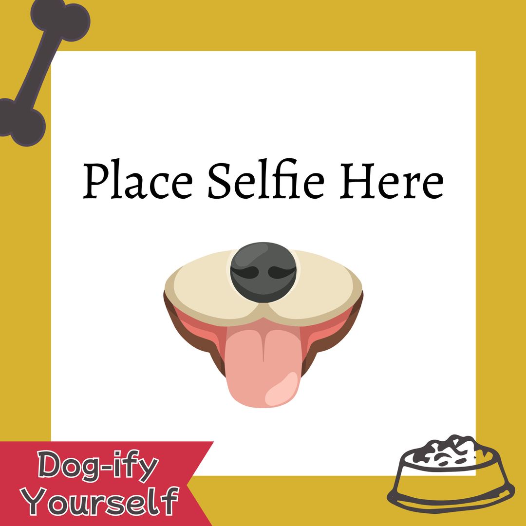 Funny Dog Selfie Template with Nose and Tongue Humor