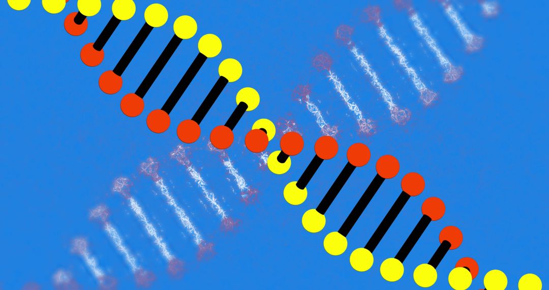Rotating 3D DNA Double Helix Background in Vibrant Colors