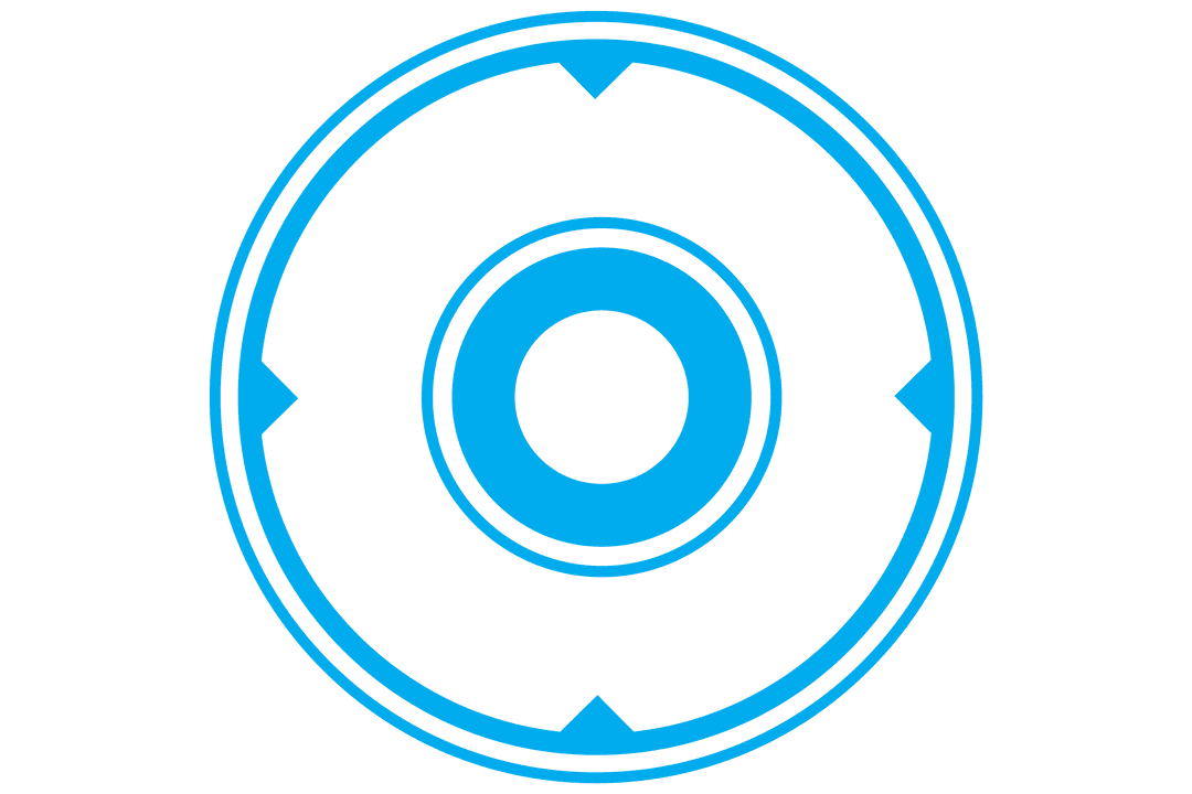 Blue Abstract Circular Design on Transparent Background