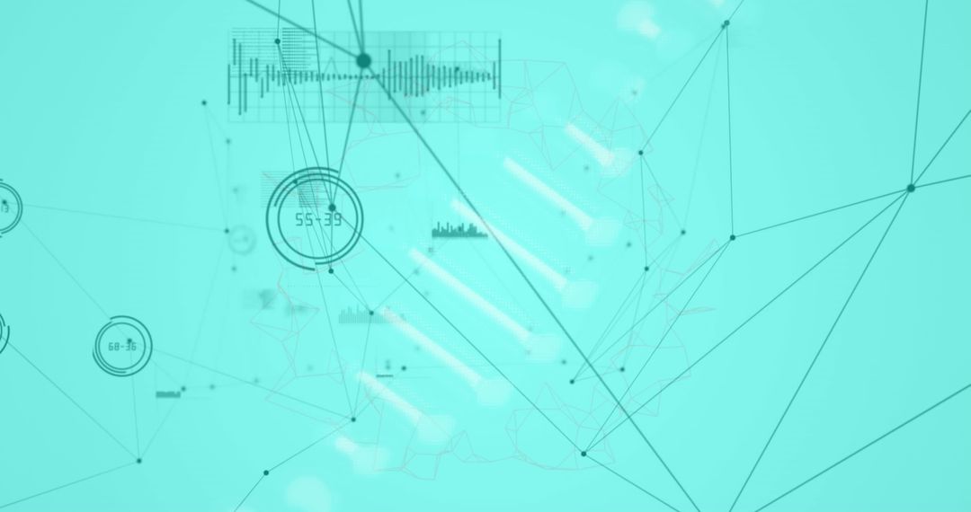 Abstract DNA Strand With Digital Network Connections