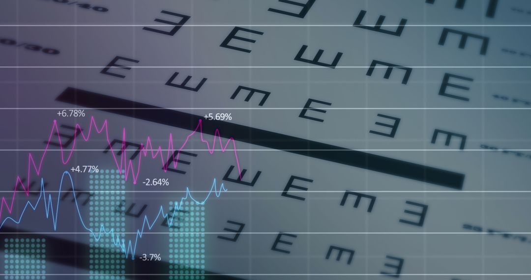 Financial Graph over Letter Chart Indicating Data Analysis
