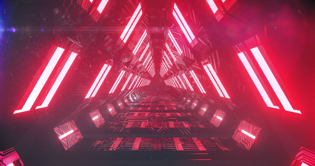 Retro Futuristic Game Start Screen with Neon Triangles