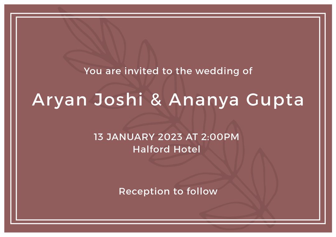 Elegant Wedding Invitation With Floral Accents and Modern Design - Download Free Stock Templates Pikwizard.com