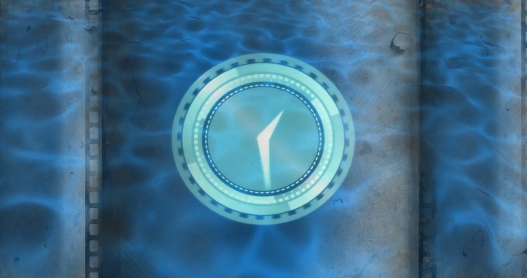 Dynamic Clock Against Vivid Blue Abstract Background