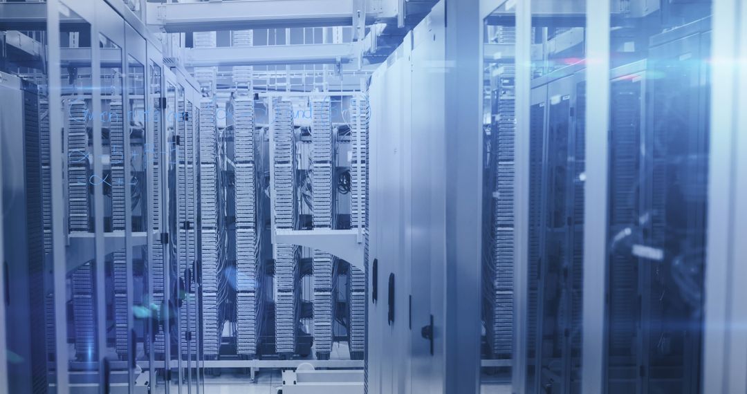 Futuristic Data Center with Advanced Server Racks