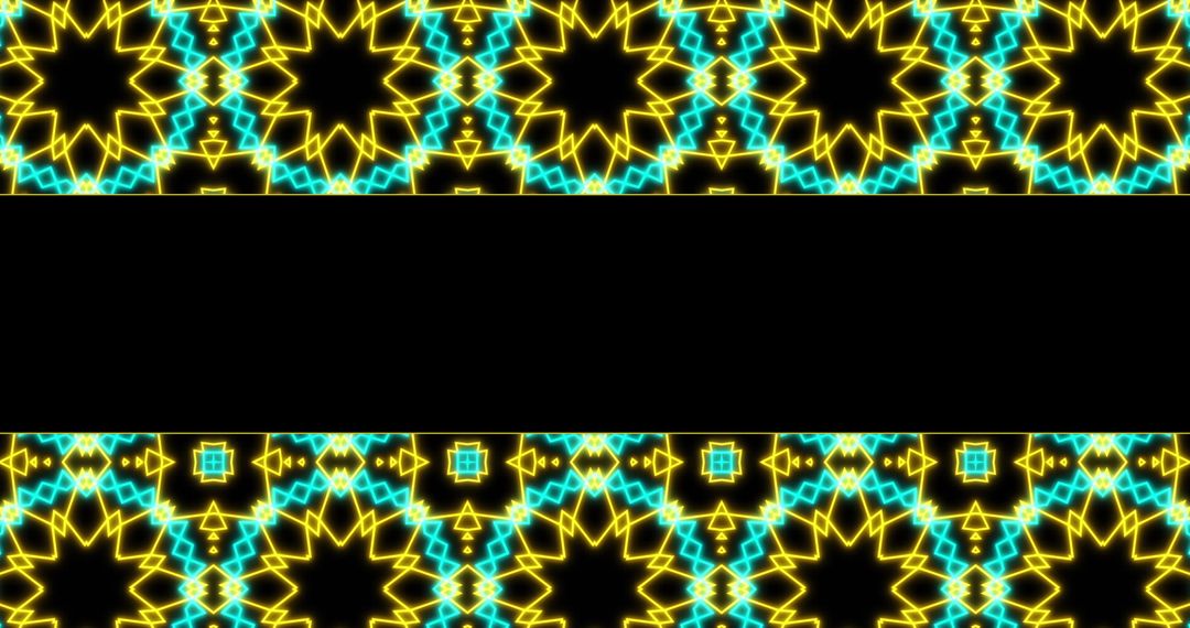 Geometric Neon Patterns with Central Banner Space