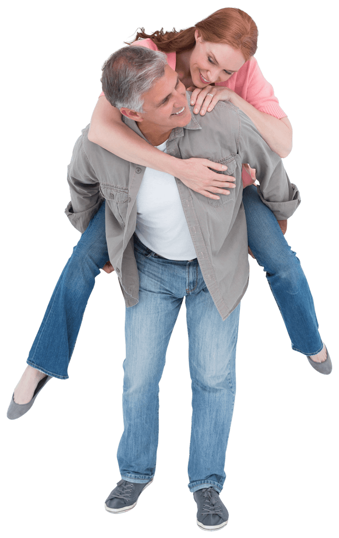 Playful Mature Couple in Watermarked Overlay Fun