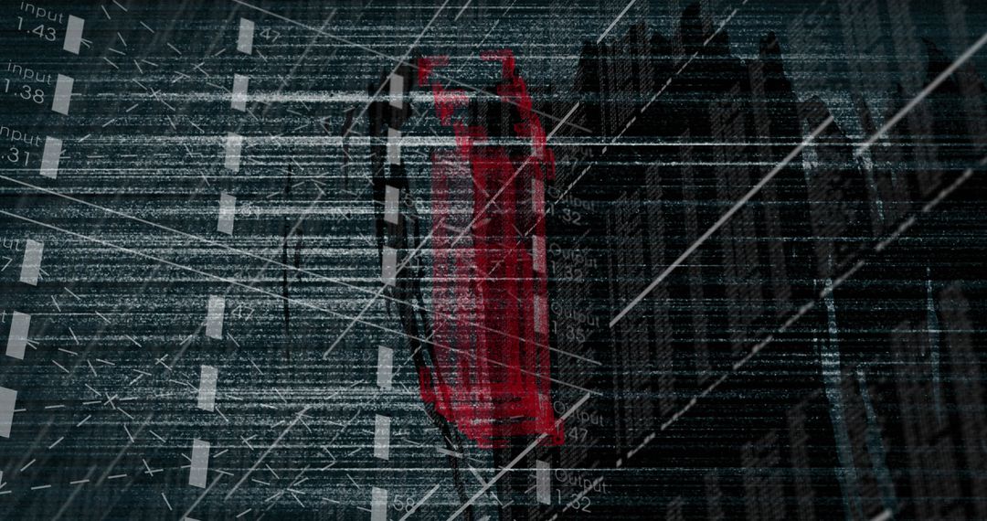 Digital Data Highway Illustrated by Red Car Top View