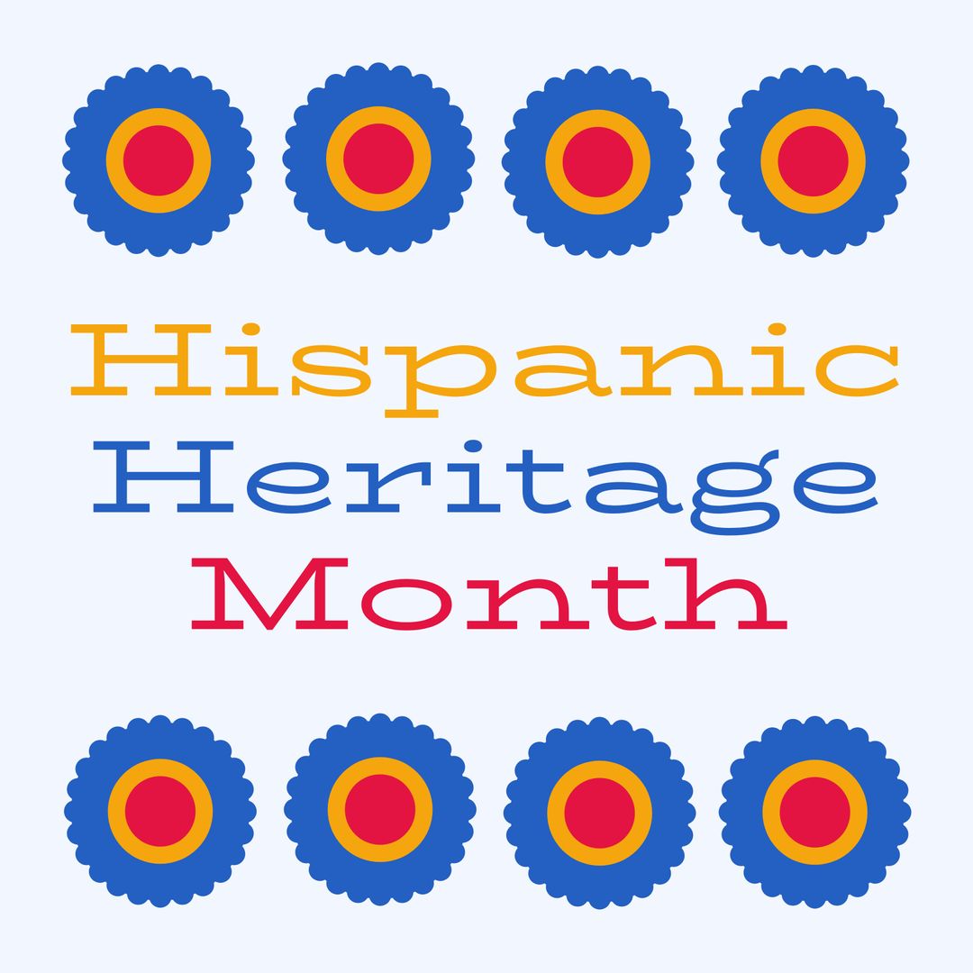 Hispanic Heritage Month Celebration Design with Colorful Roundels