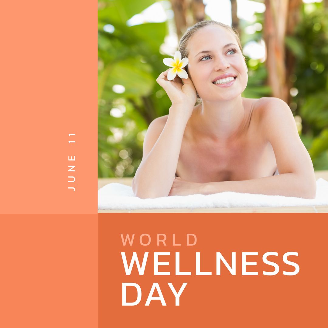 Woman Relaxing in Spa Environment Promoting Wellness Day