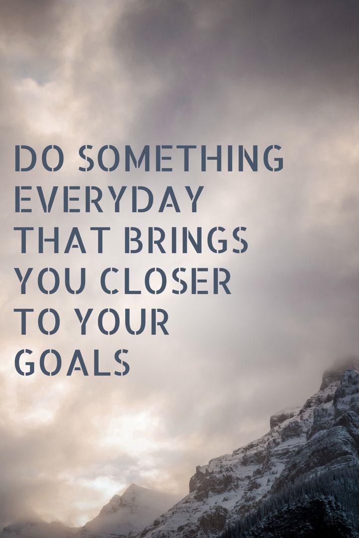 Mountain View with Motivational Quote on Goal Setting