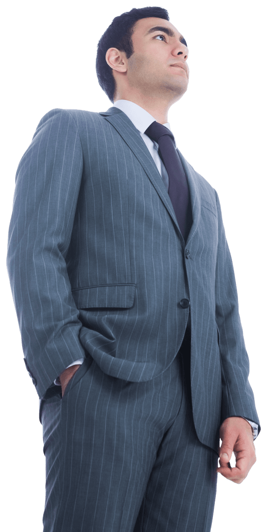 Confident Biracial Businessman Standing Transparent Background
