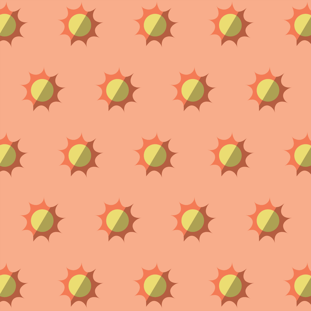 Colorful Suns Pattern on Transparent Background