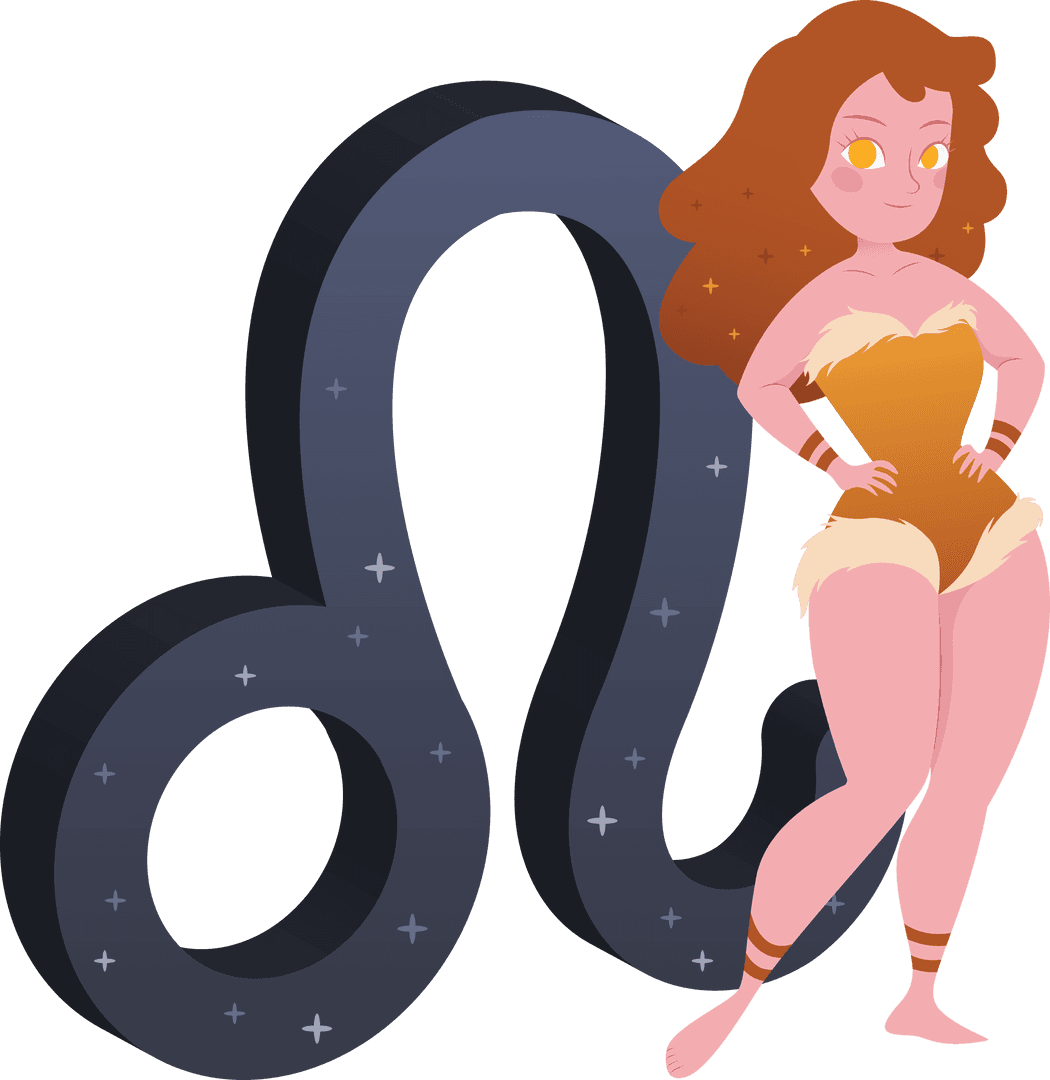 Transparent Horoscope Leo Character with Zodiac Symbol