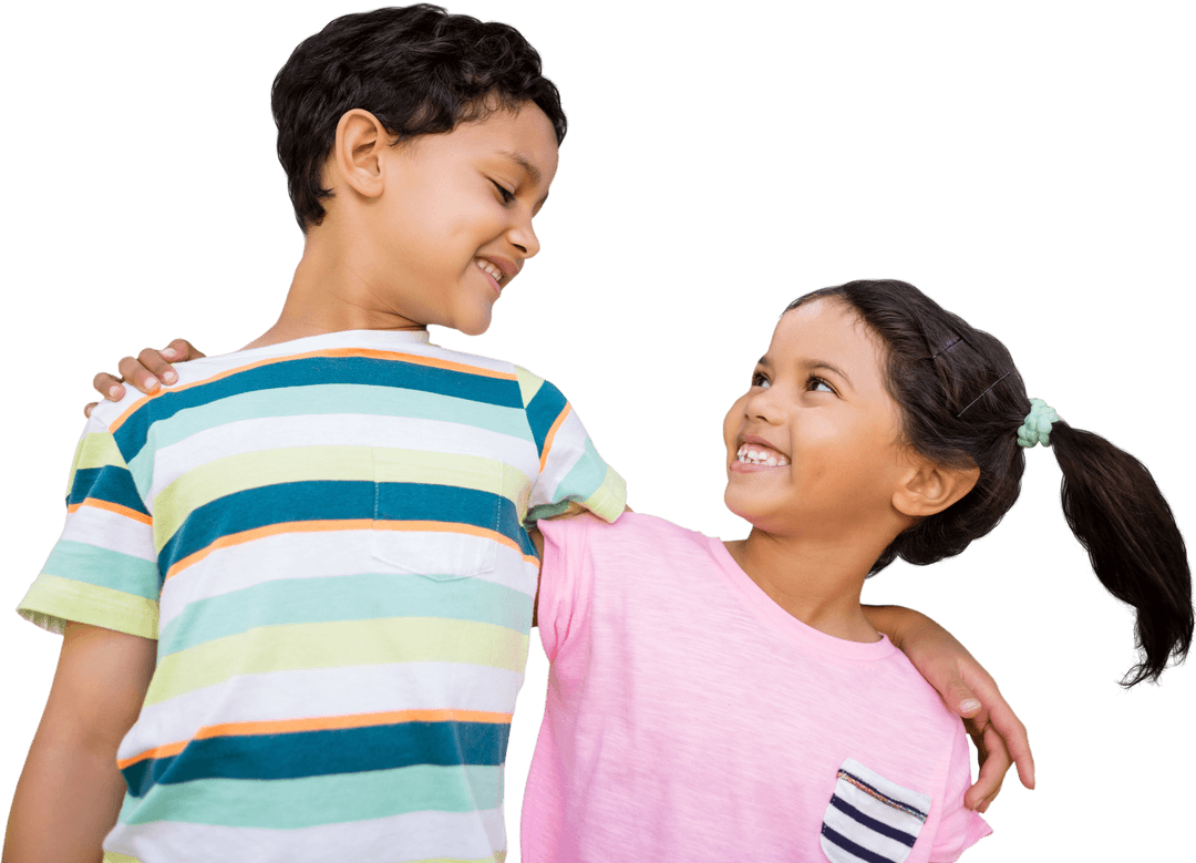 Transparent Smiling Kids Sharing a Happy Moment Together