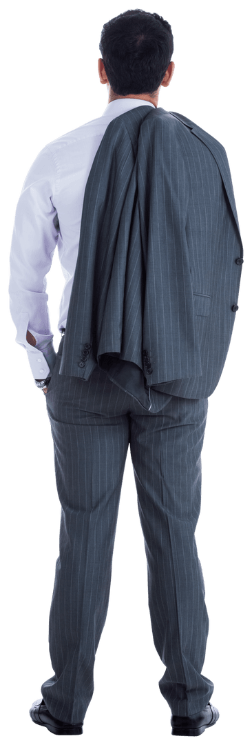 Transparent PNG: Back View Charging Businessman with Suit