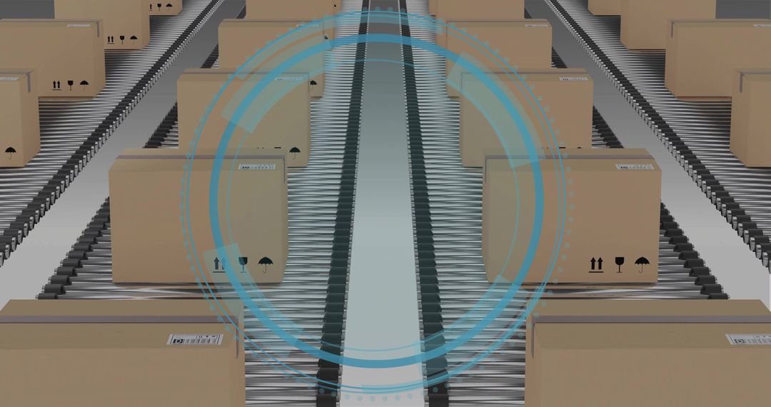 Warehouse Conveyor Automation Moving Cardboard Boxes Efficiently
