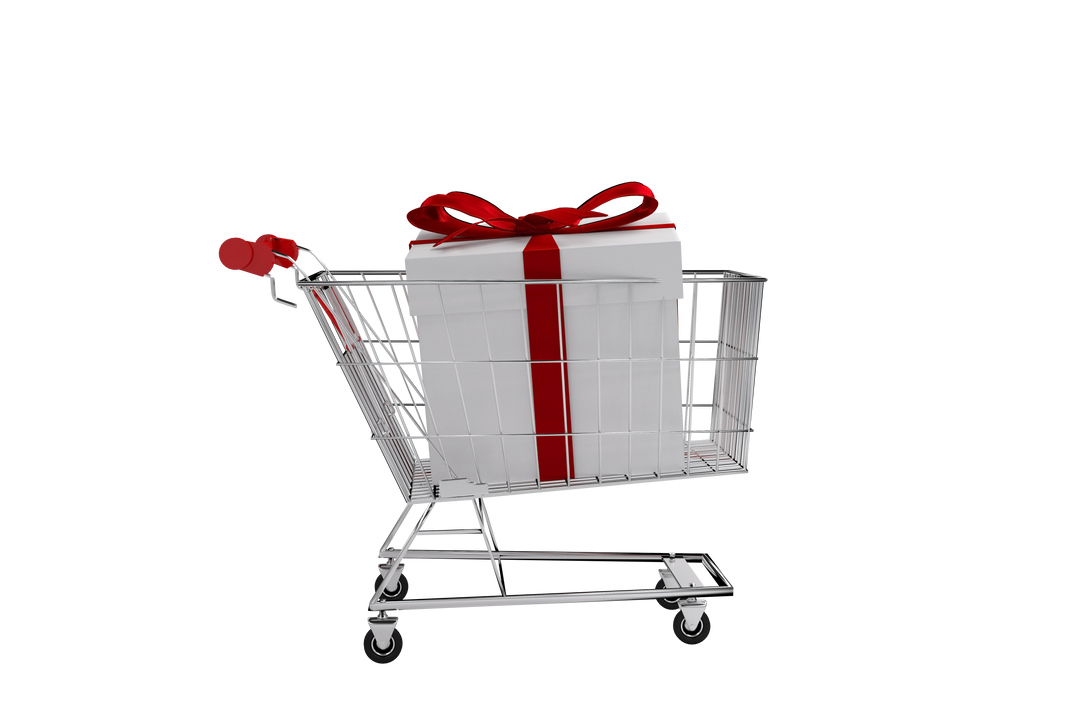 Gift in Shopping Cart on Transparent Background Isolated Vector Illustration - Download Free Stock Images Pikwizard.com