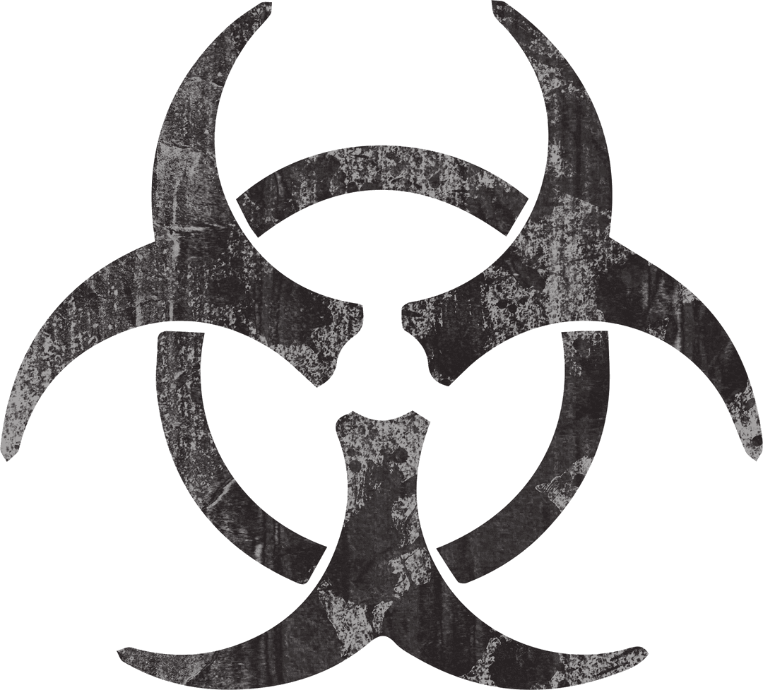 Distressed Transparent Biohazard Symbol for Health Warnings