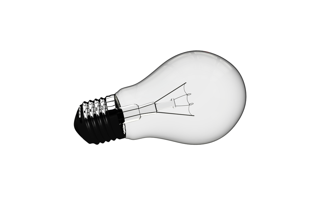 Black Light Bulb Digital Illustration on Transparent Background - Download Free Stock Images Pikwizard.com