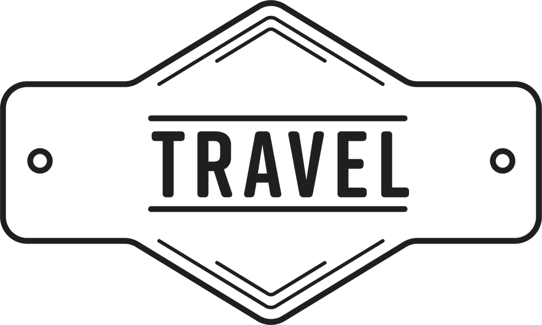 Minimalist Travel Badge Icon with Transparent Background