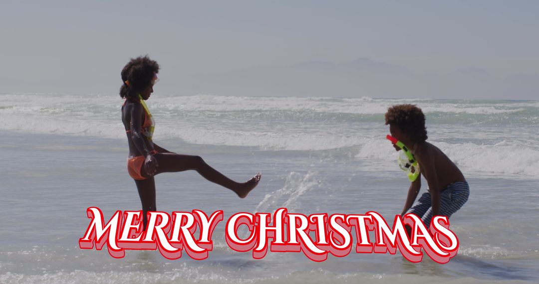 Festive Christmas on Cheerful Summer Beach