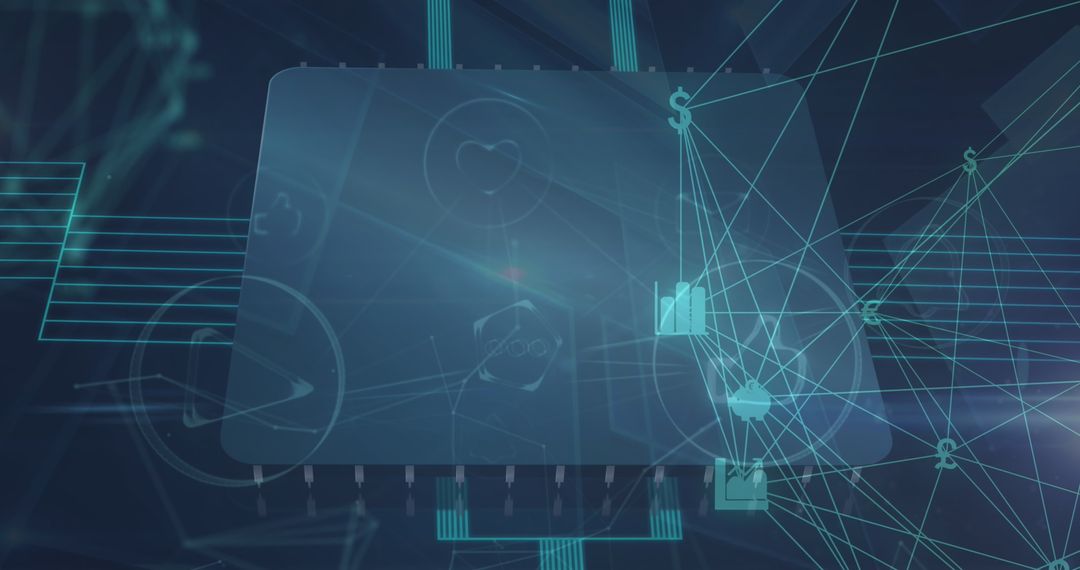 Futuristic Digital Interface with Abstract Data Connections