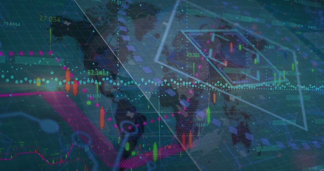 Abstract Global Data Visualization Concept with Digital Interface