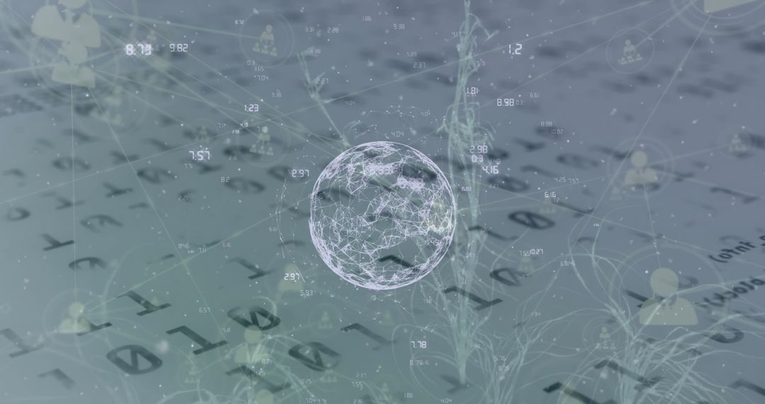 Complex Global Connections Concept with Binary Data Imagery