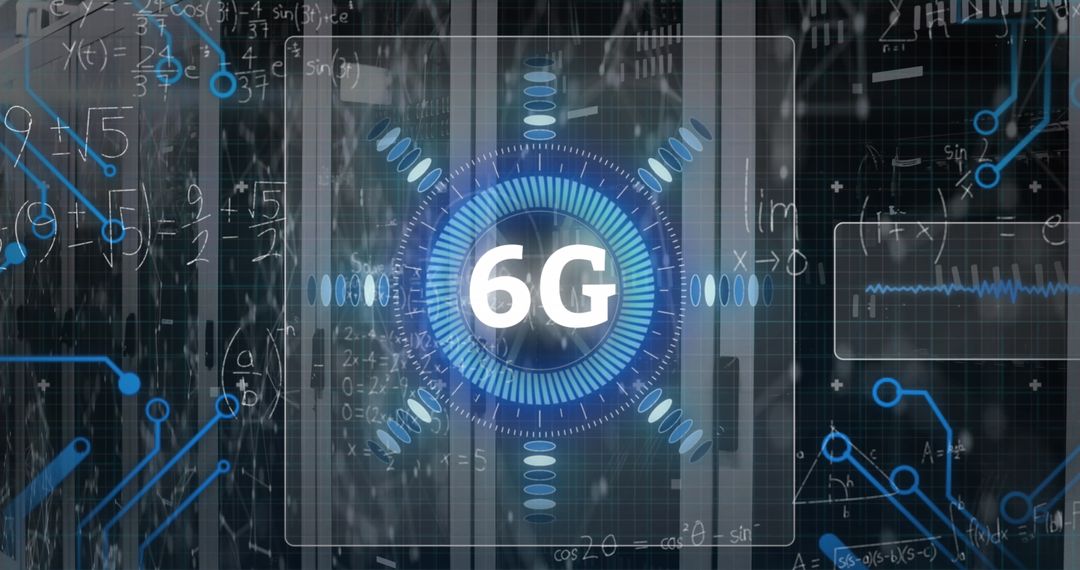 6G Network Technology Concept with Microprocessor Connections
