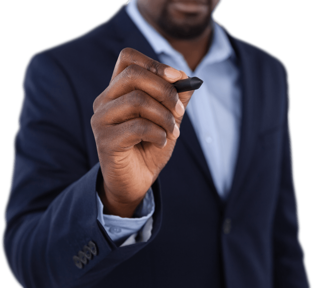 Businessman Pretending to Write on Transparent Surface - Download Free Stock Images Pikwizard.com