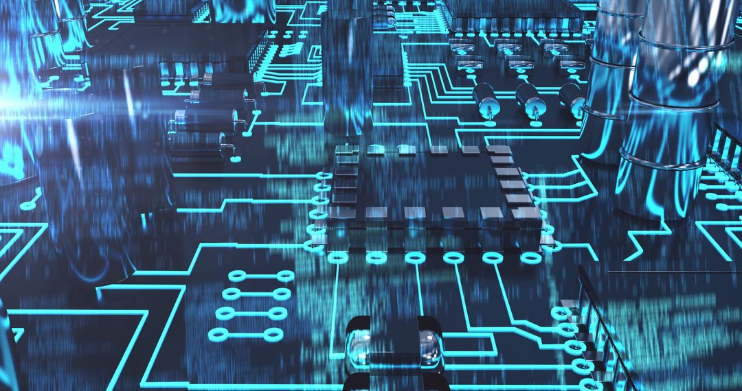 Futuristic Digital Circuit Board Interface