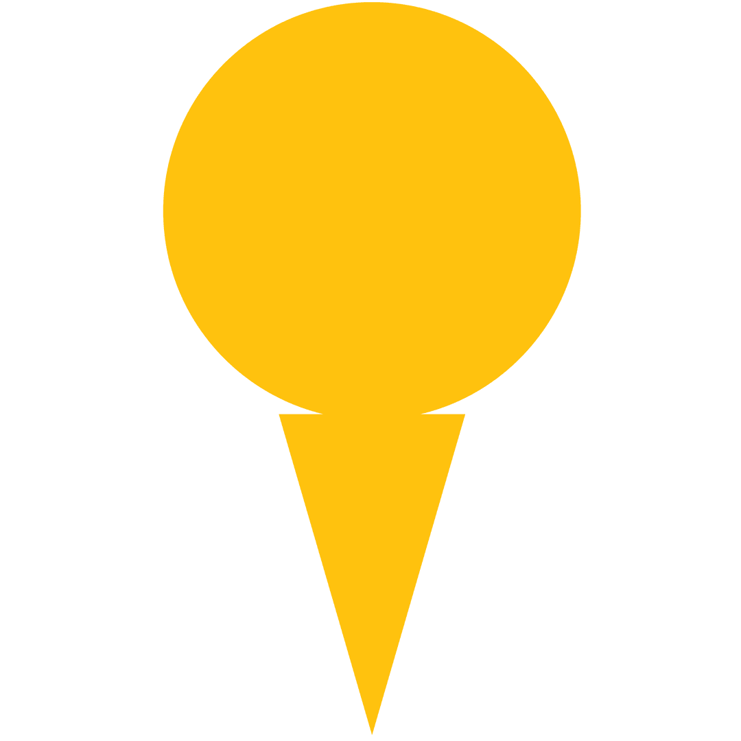 Yellow Abstract Circle and Triangle Geometric Design on Transparent Background