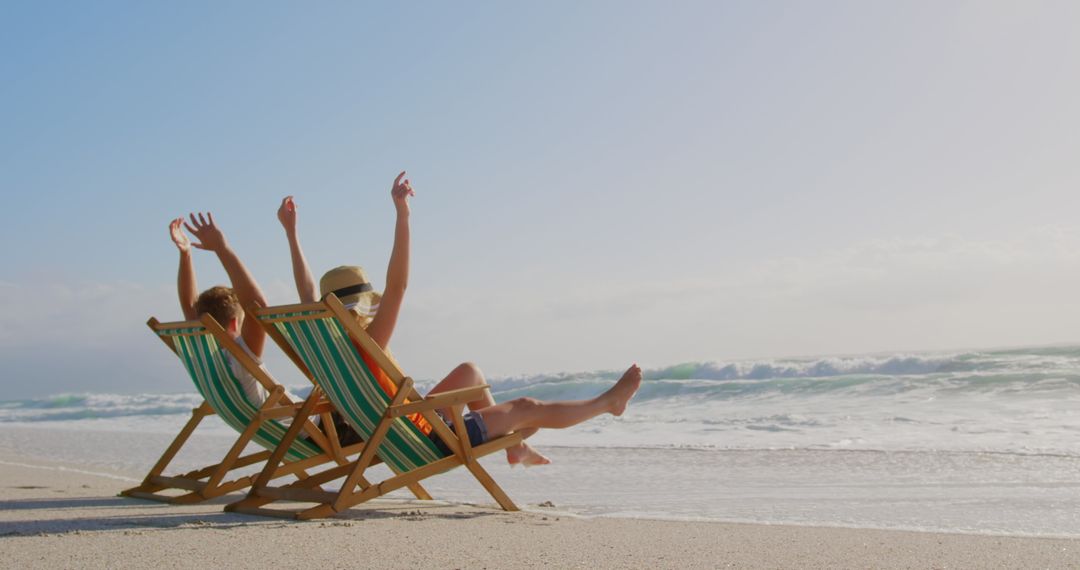Relaxing Couple Enjoying Beachfront Views