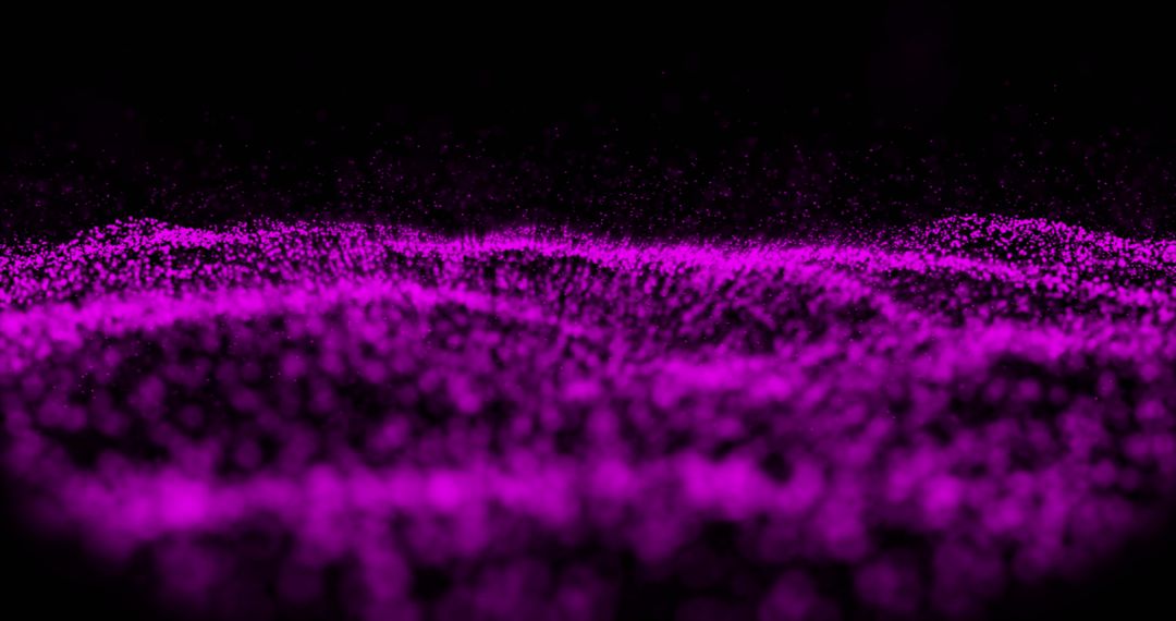 Dynamic Wave of Digital Purple Lights Radiating Energy