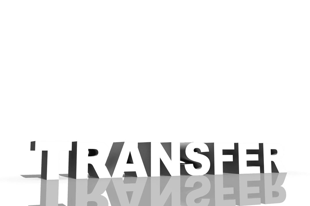 3D Transfer Text Reflective Design on Transparent Background
