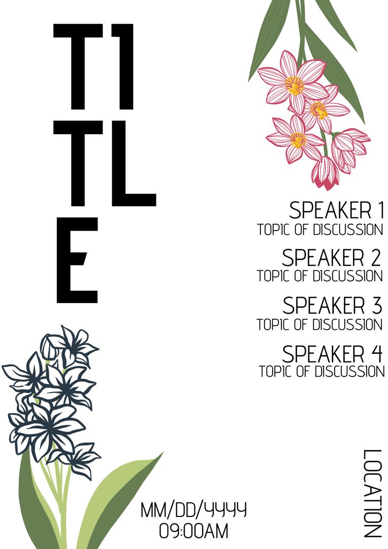Floral Event Invitation with Elegant Calendar Layout