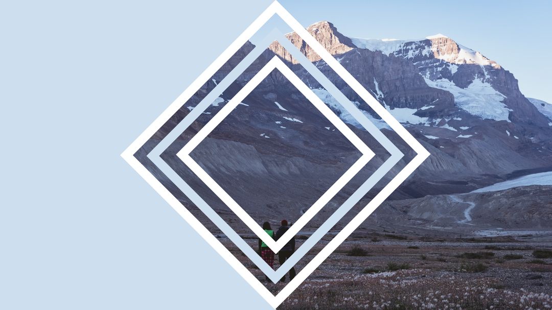 Majestic Mountain Range with Geometric Design Enhancing Exploration