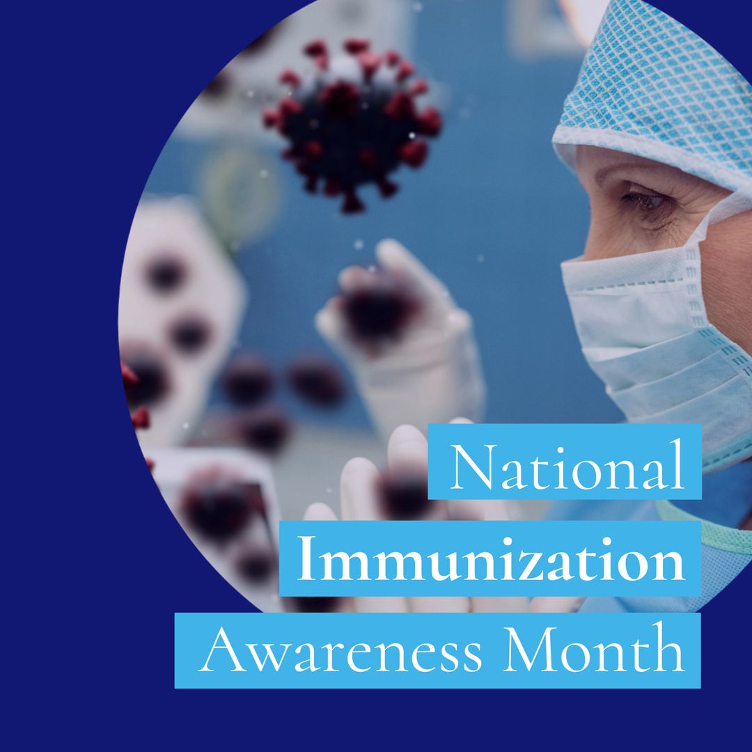 National Immunization Awareness Month Poster with Healthcare Professional - Download Free Stock Templates Pikwizard.com