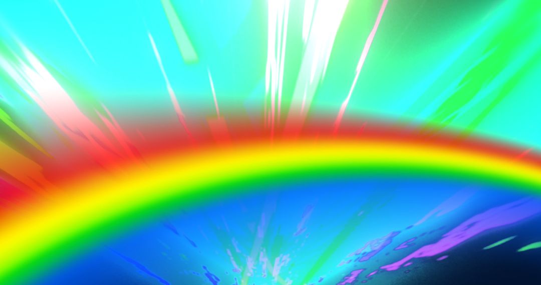 Abstract Rainbow Light Trails Explode in Vivid Colors